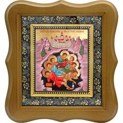 Семь  спящих отроков Эфесских. Икона на холсте.