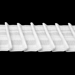 Шторная лента Oz-Is арт. 4435P для мансардных окон, левосторонняя, коэф сборки 1:2, цвет белый (ширина 80 mm)