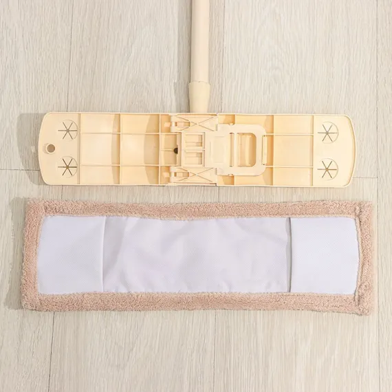 Швабра для мытья пола плоская Доляна, насадка микрофибра 42×12 см, 50 гр, металлическая ручка 119 см, цвет МИКС