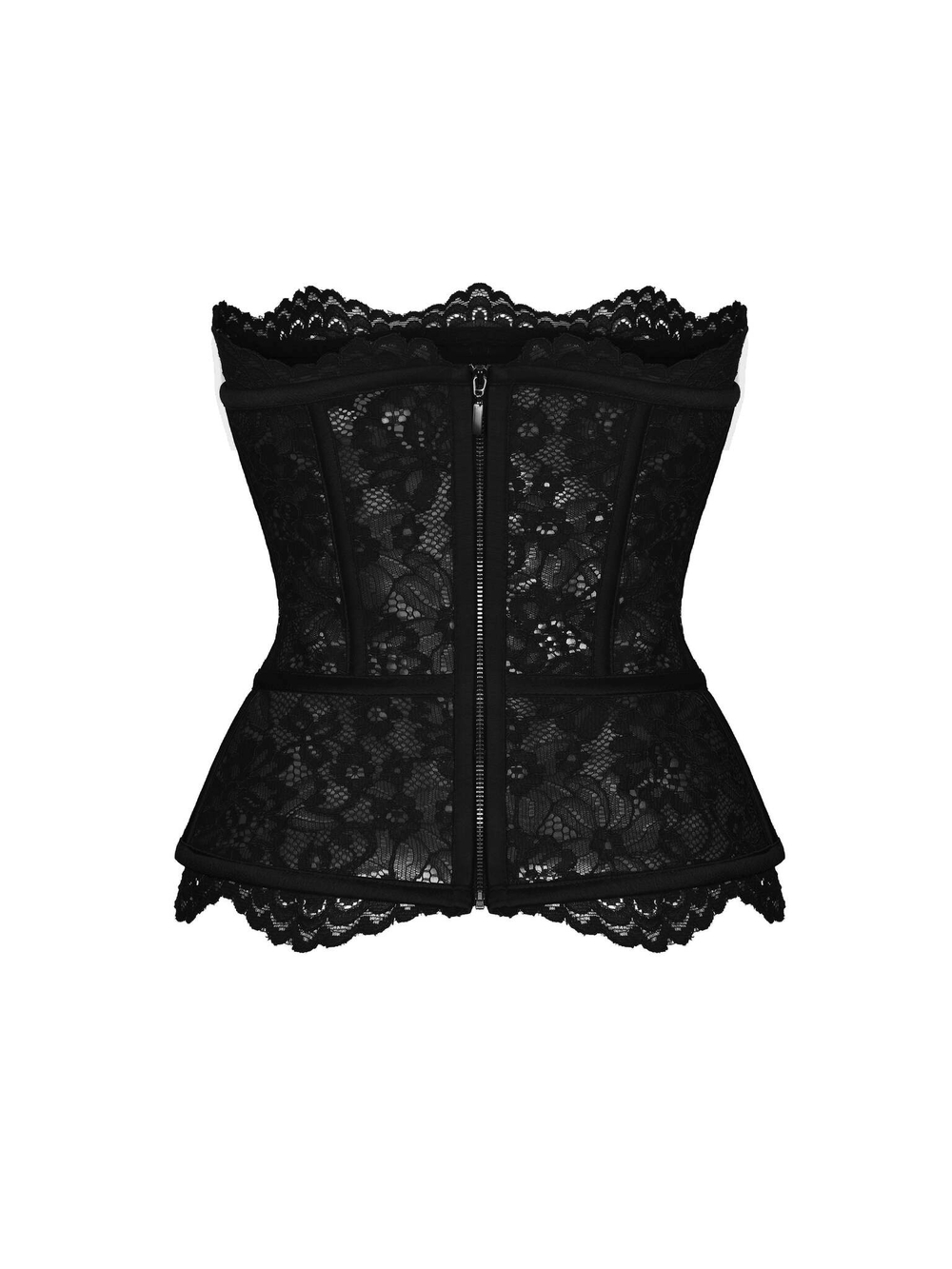 Удлиненный корсетный топ из кружева