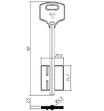 Заготовка сувальдного ключа 13950 ELB12D (желтый)