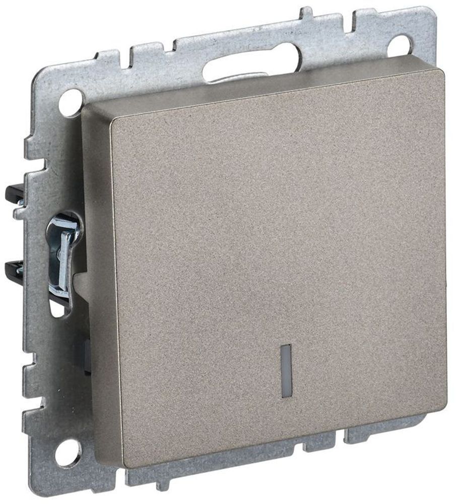 Выключатель 1-кл. СП BRITE ВС10-1-1-БрШ 10А с индик. механизм шампань IEK BR-V10-1-10-K37 Выключатель 1-кл. СП BRITE ВС10-1-1-БрШ 10А с индик. механизм шампань IEK BR-V10-1-10-K37