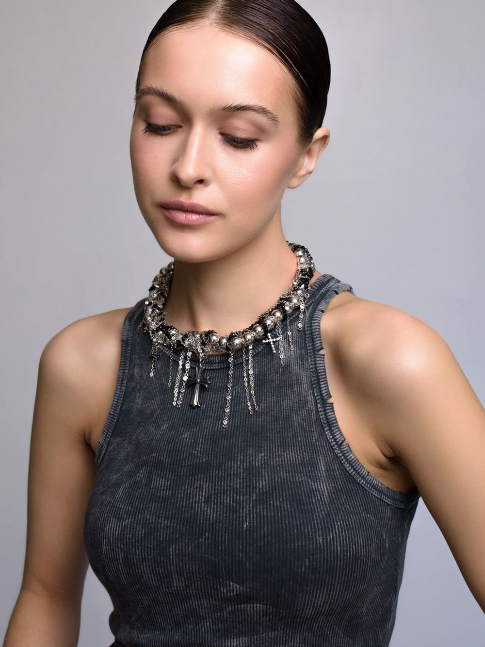 Колье "Glamour" из гематита и шпинели