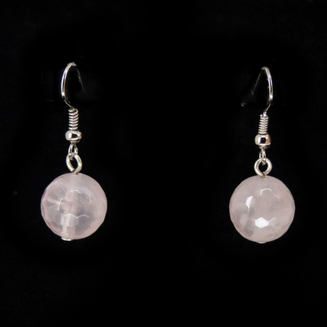 Серьги "Раут 12" розовый кварц