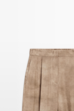 Massimo Dutti Струящиеся брюки с завязками, бежевый