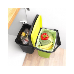 Ведро для мусора Brabantia двухсекционное встраиваемое черное 2х10л вид сверху