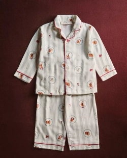 ZARA HOME ХЛОПКОВАЯ ПИЖАМА С ПРИНТОМ "ЛЕДИ И БРОДЯГА", ЭКРЮ