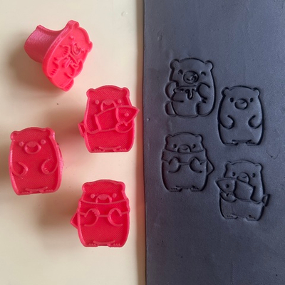Набор пластиковых штампов "Мишки"