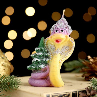 Новый год. Символ года Свеча фигурная Змея новогодняя , 6х5х8,5 см