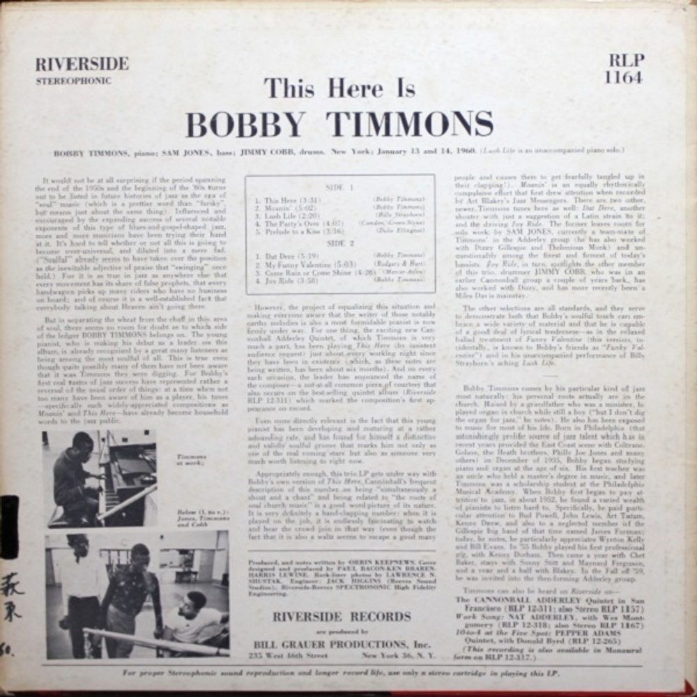Bobby Timmons / This Here Is Bobby Timmons (LP)