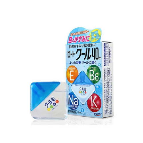 Голубые японские капли для глаз с витаминами Cool 40 Eye Drops (Blue) Rohto