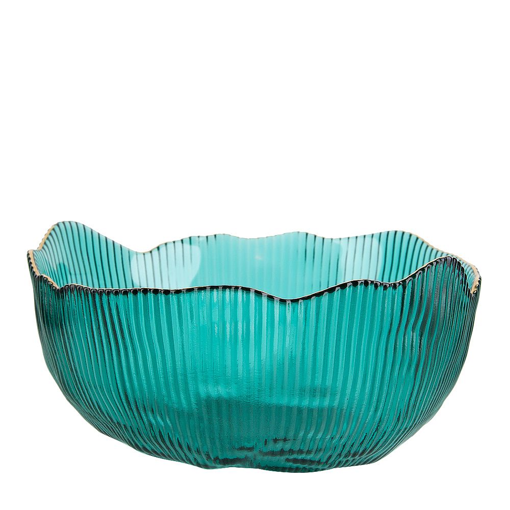 Салатник, набор 3шт. "Frost stripe" (зеленый) d=12,5/15,5/19см (стекло) (транспортная упаковка)