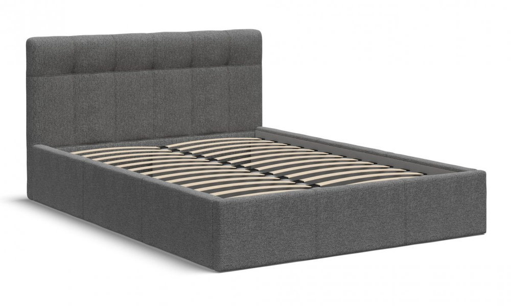 Белла Кровать без ПМ 140 Рогожка Мальмо серый