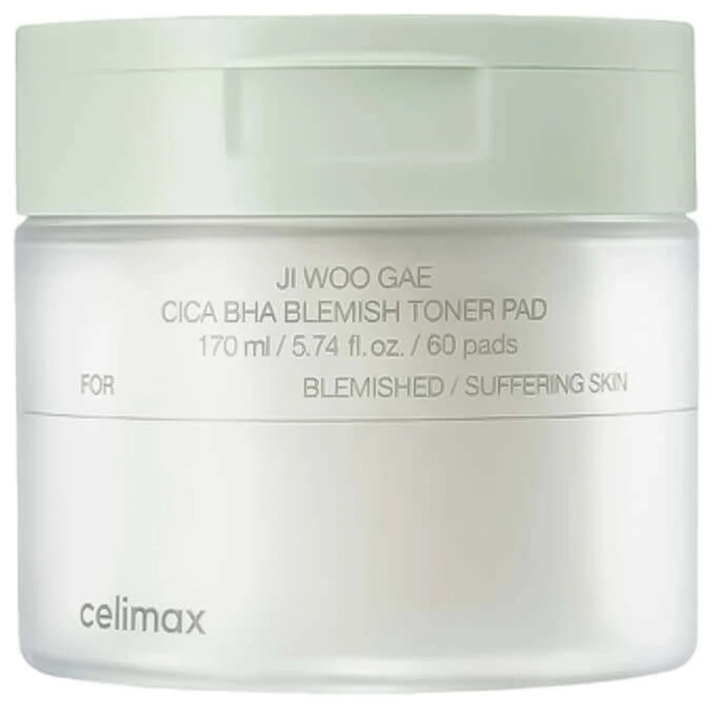 Celimax Пэды для лица успокаивающие с центеллой азиатской celimax Ji Woo Gae Cica BHA Blemish Toner Pad, 60шт