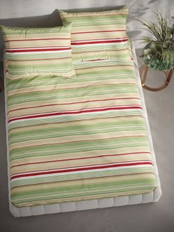 Постельное белье перкаль Сказка "Восточная полоска" 2-спальное Наволочка 50х70 см 2 шт Простынь на резинке 160x200 см Пододеяльник 175x215 см