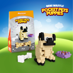 Marioinex - Мини-конструктор Waffle POCKET PETS PUPPIES Мопс 42 элемента. 907849