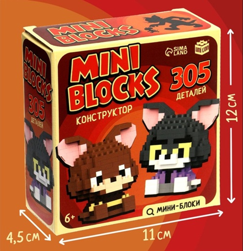 UNICON Конструктор "MiniBlocks", кот и мышка, 2 в 1