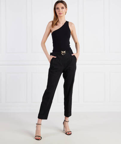 Льняное брюки с ремешком Pinko - черный(100437 A0LT)