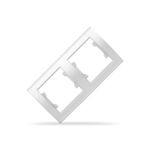 Рамка двухместная горизонтальная "UNIVersal" серия "Бриллиант" белая (еврослот) ( HU1901)