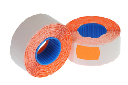 Этикет-лента 26х16мм оранжевая волна 800шт./рул., 200рул./уп. Беларусь