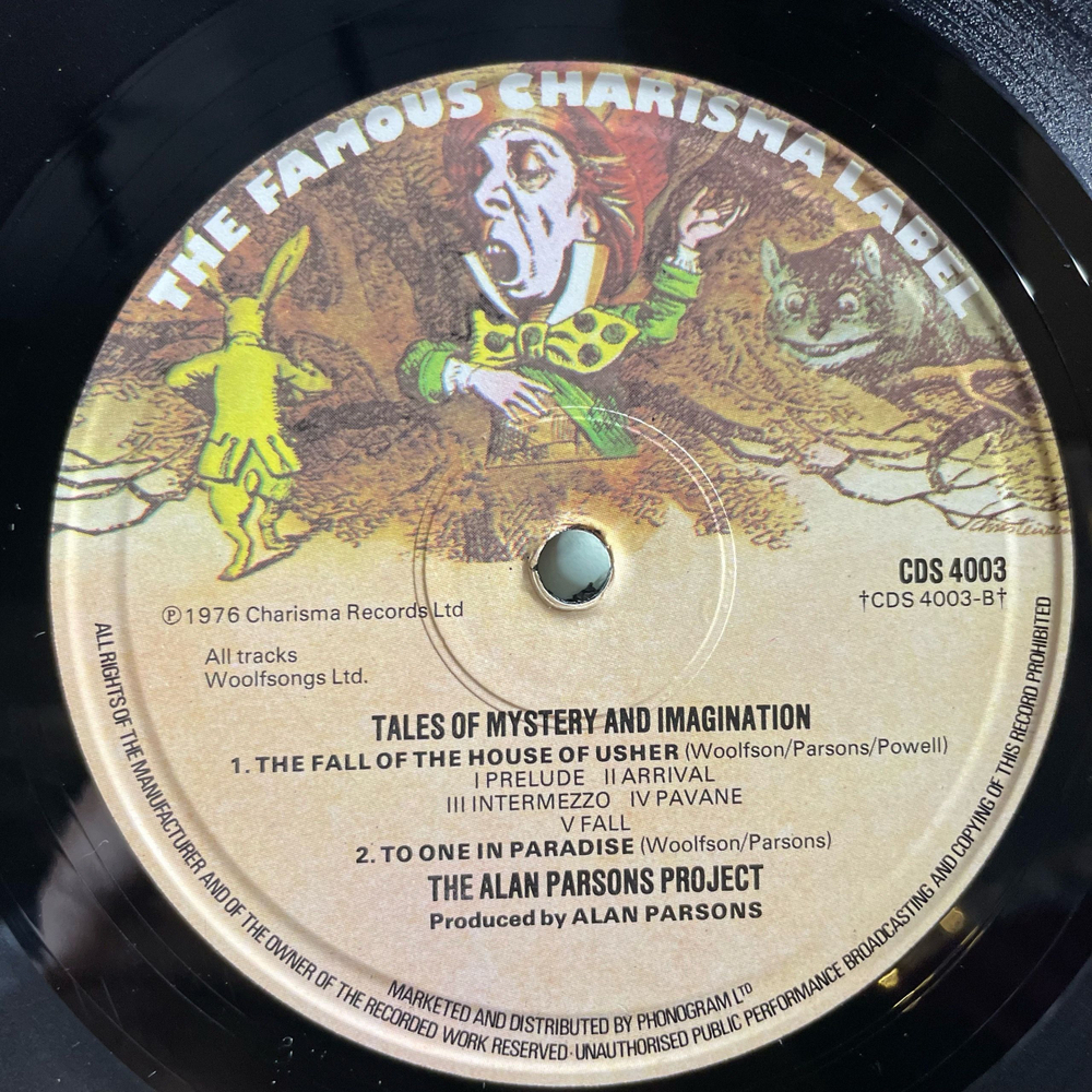 Винтажная виниловая пластинка LP The Alan Parsons Project, Tales Of Mystery And Imagination, Edgar Allan Poe (Англия 1976)
