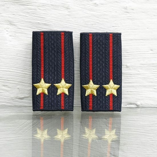 Фальшпогоны вышит. "Полиция МВД" нов\обр иссиня-чёрные (Подполковник)