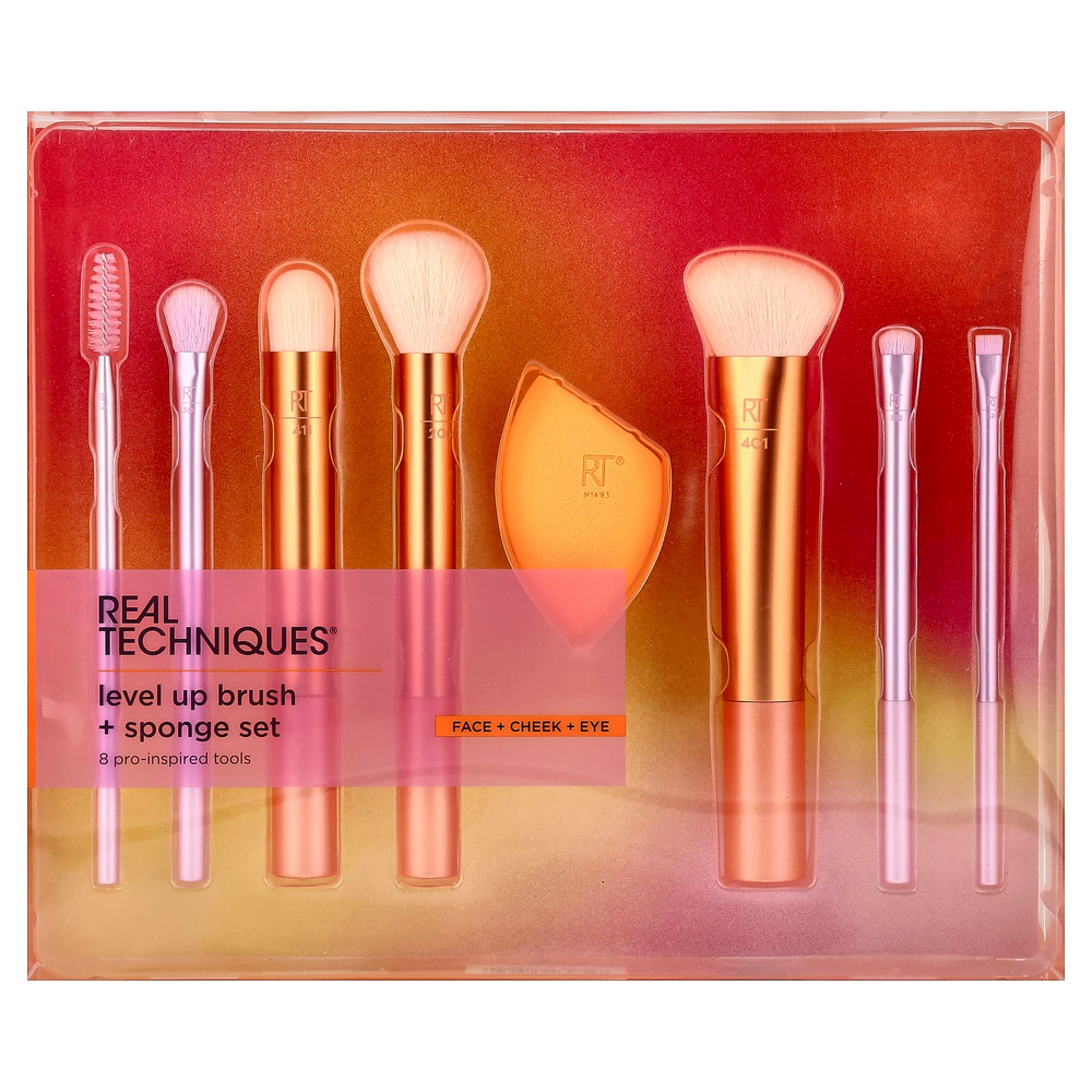 Real Techniques, Level Up Brush и спонжи, набор из 8 предметов