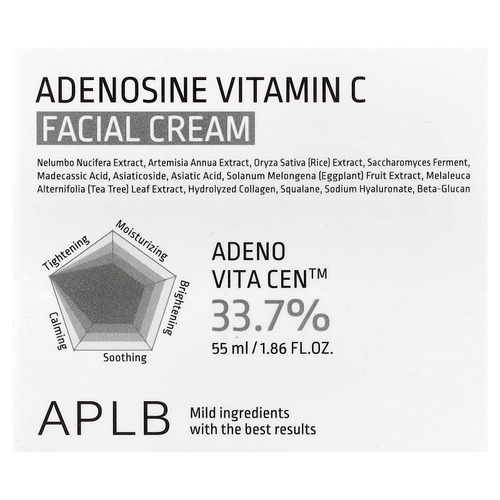 APLB, Крем для лица с аденозином и витамином C, 55 мл (1,86 жидк. Унции)