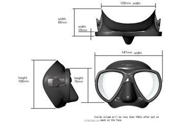 Маска Riffe Nekton с прозрачными стеклами