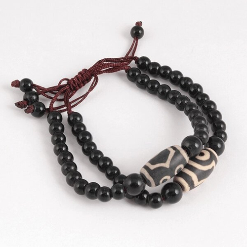 Браслет Дзи Два глаза Двойное счастье 6 см