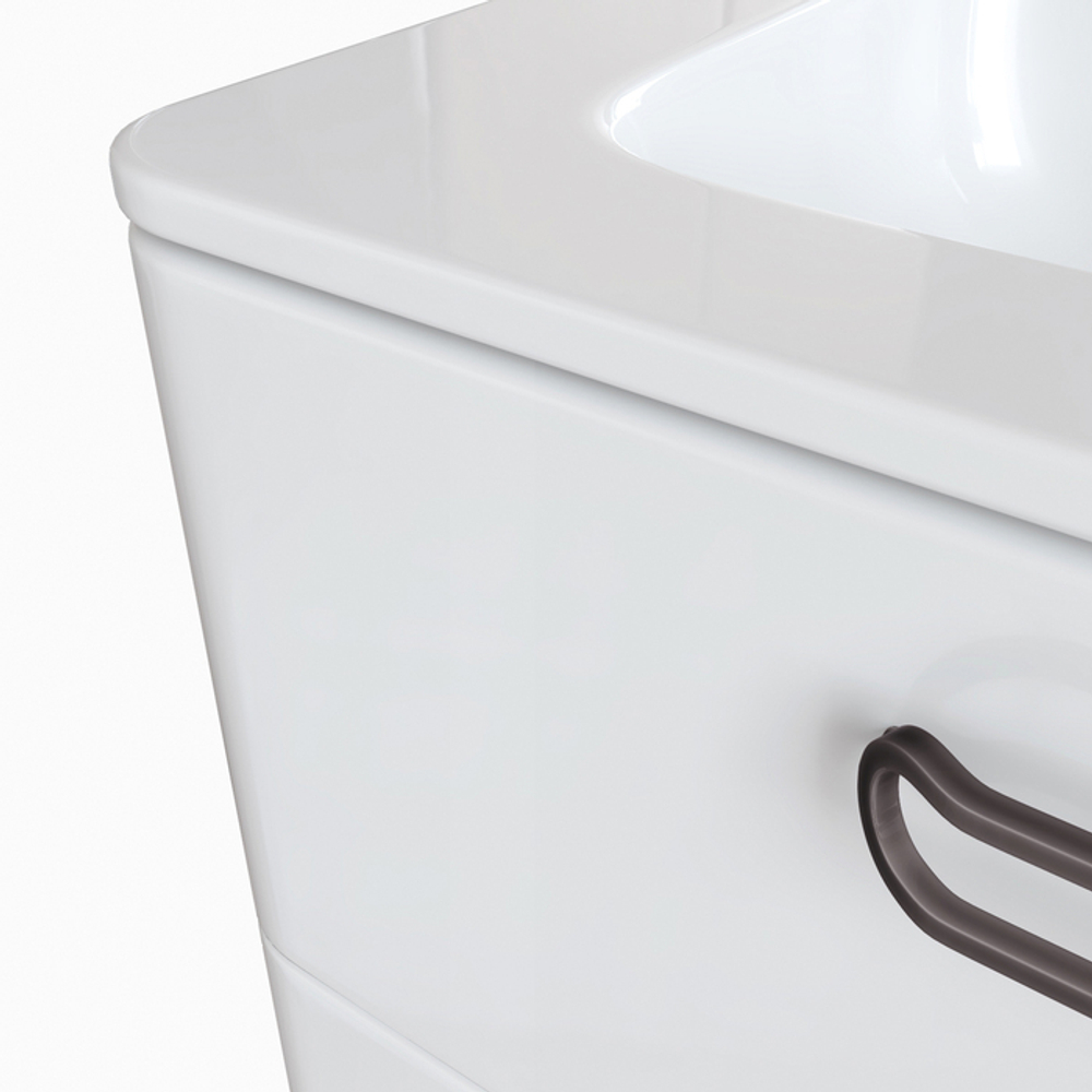 Тумба напольная с умывальником IDDIS Brick, белая, 60 см, BRI60WFi95K