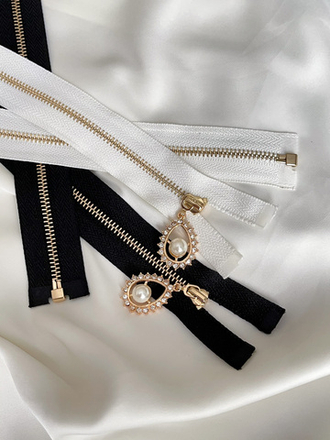 Молния Белая Золото Жемчуг Ажур