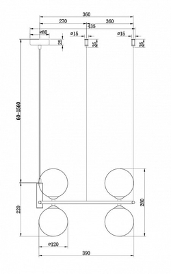 Подвесная люстра Maytoni MOD013PL-04B