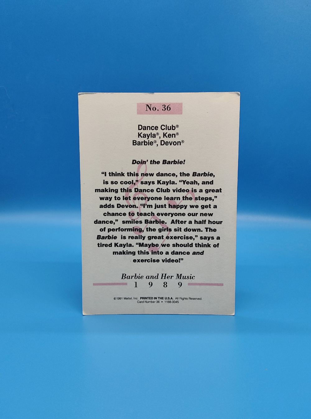 Аксессуар винтажная карточка Барби 90х 03983