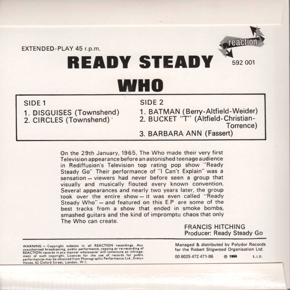 The Who / The Reaction Singles 1966 (4x7" Vinyl Single + 7" Vinyl EP)