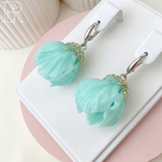 LEFIREL' Серьги серебряные женские "Эвелина" с цветами из муранского стекла / ювелирные украшения из родированного серебра 925