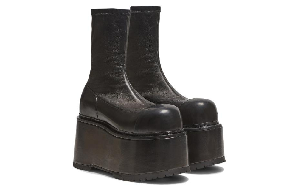 BALMAIN Platform Leather Boots
