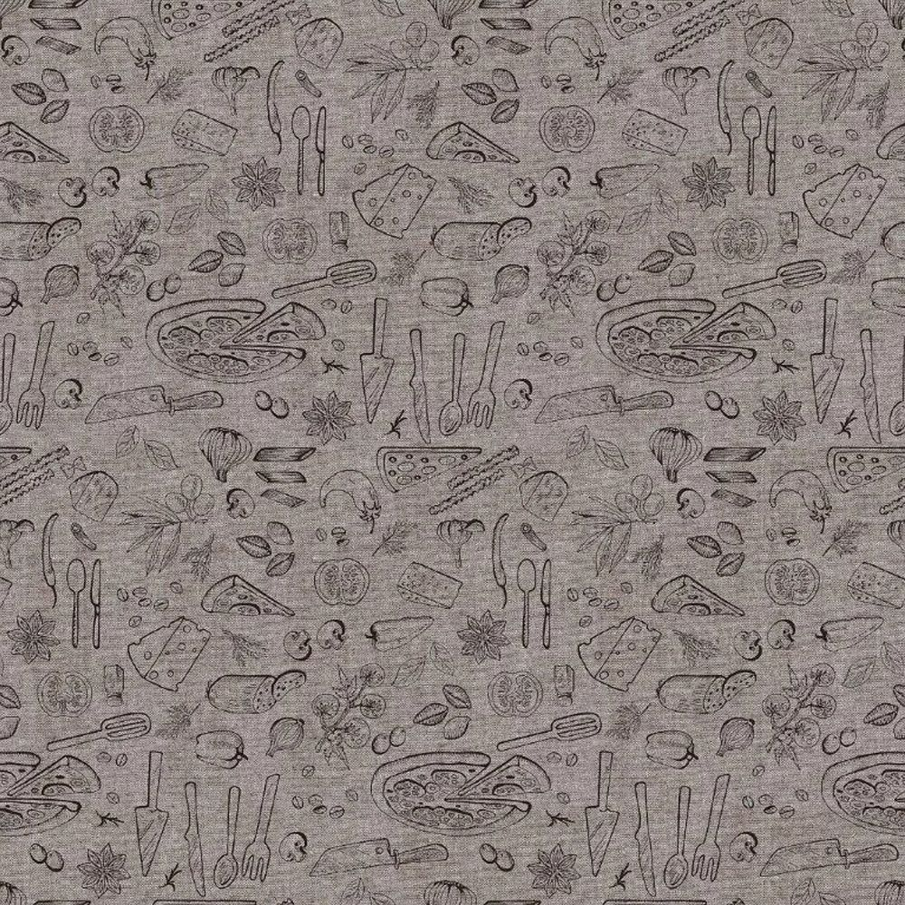 Ткань постельно-плательная Prival Пестроткань Кухня, коричнево-красный, 142г/м2,1.5х2м