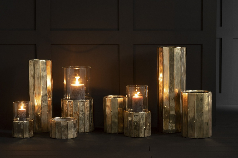 Подсвечник "Ария" 23x23x44см Керамика,стекло