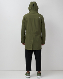 Парка спортивная мужская с капюшоном softshell цвета хаки 9565Kh