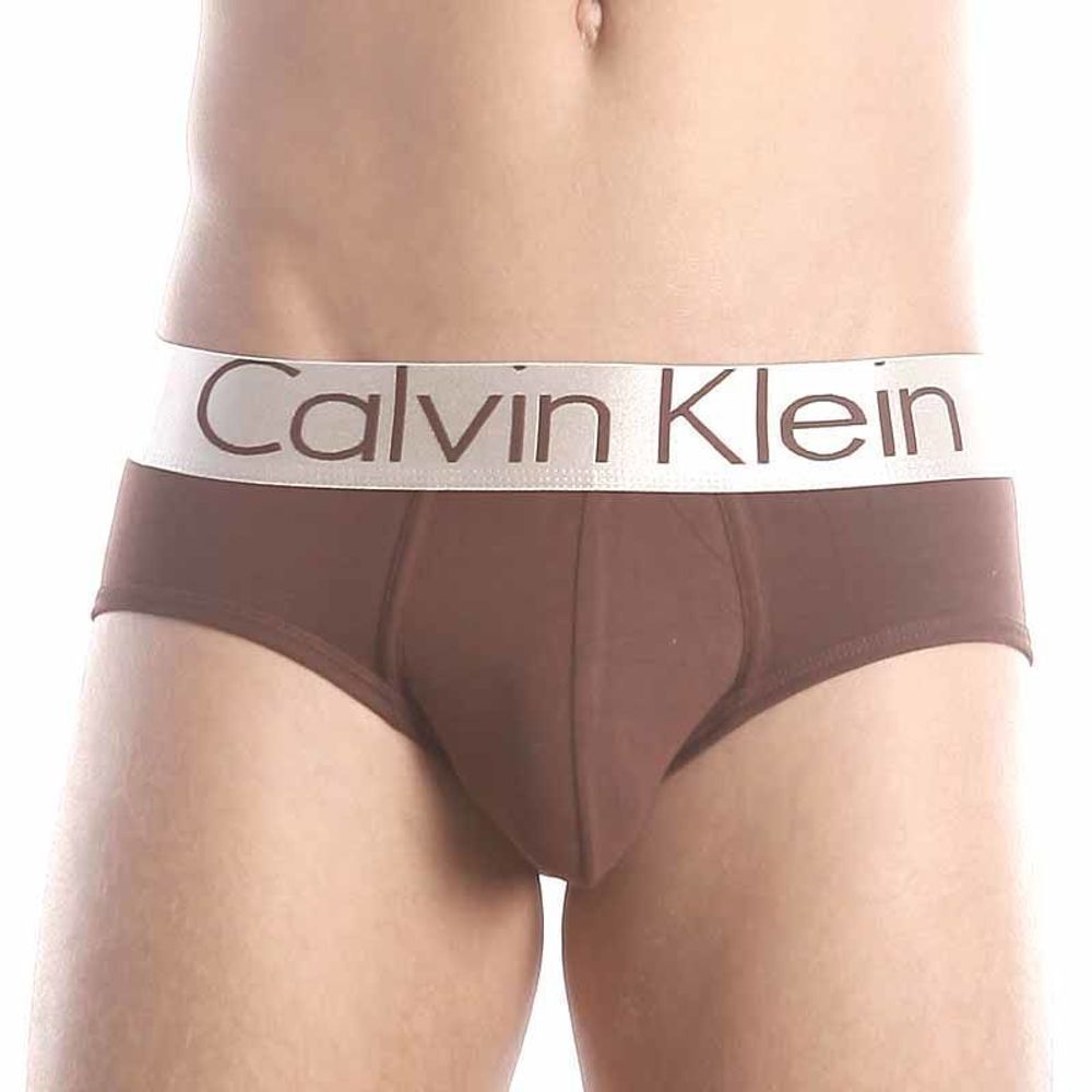 Мужские трусы брифы Calvin Klein Brief Steel Brown modal CK01214