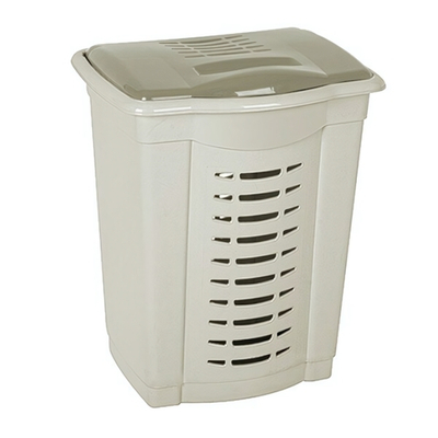 Корзина для белья большая 50л молочный