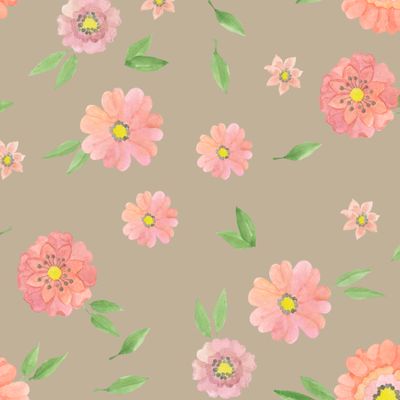 Розовые цветы (маргаритки) на бежевом