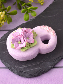 Силиконовый молд "8" с гортензиями