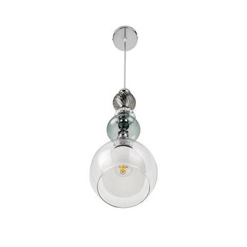 8294/1A MODERNI хром/белый/прозрачный, металл/стекло/хрусталь Подвес E27 1*60W 220V GANNA