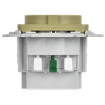 FLITE Розетка 1-местная с заземлением с защитными шторками 16А с USB A+A 3,1А безвинтовое крепление РСЮша11-1-ФлО оливковый IEK