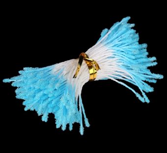 Тычинки для цветов пушистые голубые 6 см 170 шт