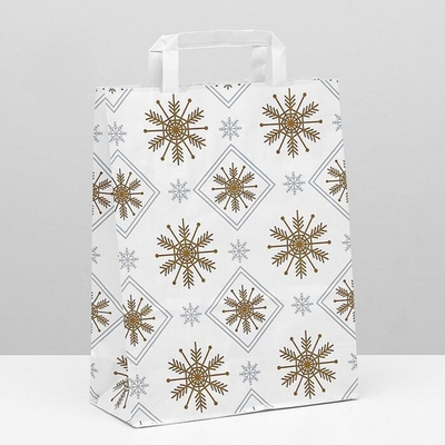 Пакет крафт "Морозное утро", 25 х 32 х 11 см 5457545