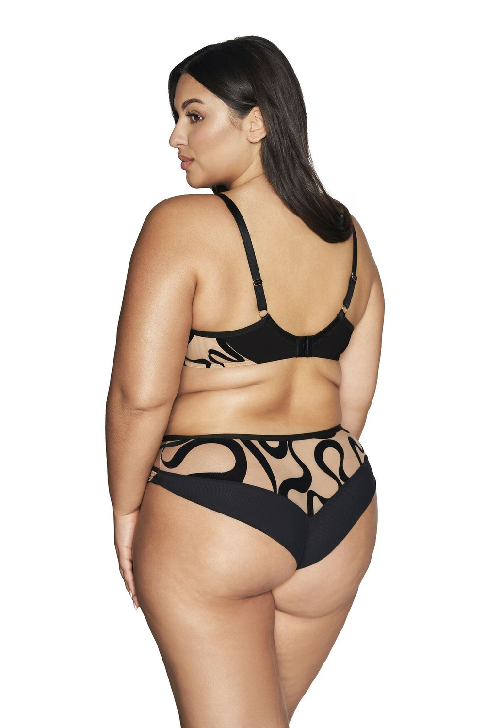 Оригинальный бюстгальтер с мягкой чашкой Velvet Desert (Размер: 75H) (Цвет: черный с бежевым)