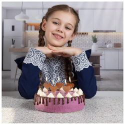 Свечи для торта на пиках Сердца Роз. зол. 5шт